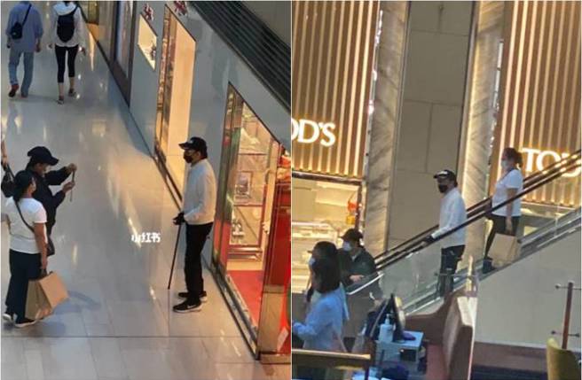 谢贤虽然手拿拐杖，不过活动自如。（图／取材自小红书）