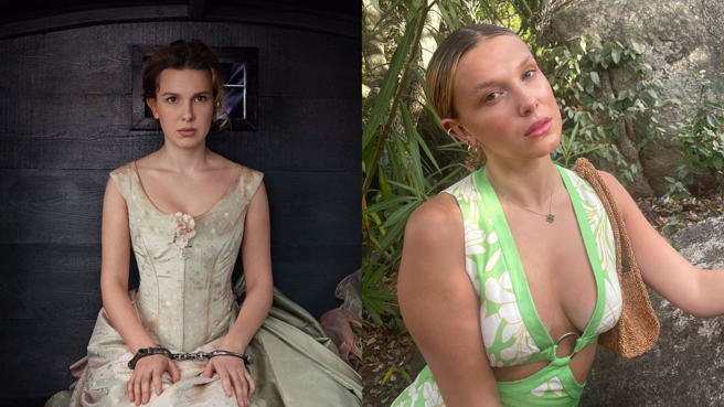 女星米莉芭比布朗（Millie Bobby Brown）接受採访时公开自己遭到网路霸凌及前男友公开性事的心路歷程。（图／Netflix、IG@milliebobbybrown）