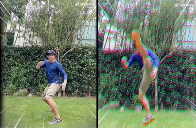 吴奇隆一连三踢腿，大秀好身手。（图／取材自微博）
