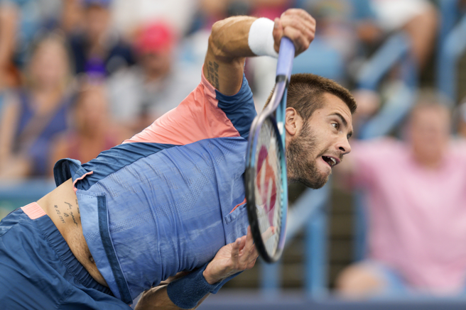 克罗埃西亚柯瑞奇晋级到辛辛那提大师赛男单决赛。（美联社）