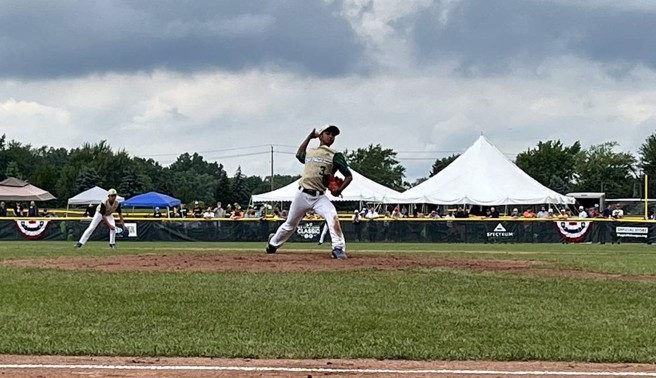 中华队先发投手方绍齐完投7局，压制美国组代表队德州队。（台湾世界少棒联盟协会提供）