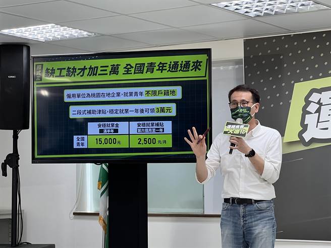 鄭運鵬說，第三招「缺工缺才加三萬，全國青年通通來」。(蔡依珍攝)