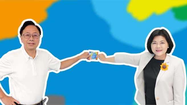 雲林縣長張麗善（右）與桃園市長參選人張善政（左）的「合體」照。（圖 / 取自張麗善臉書）