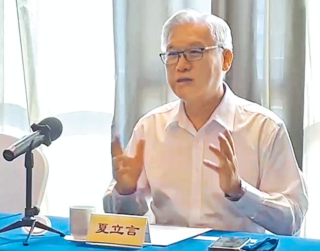 国民党副主席夏立言（见图）21日上午与厦门台商代表举行座谈。（国民党文传会提供）