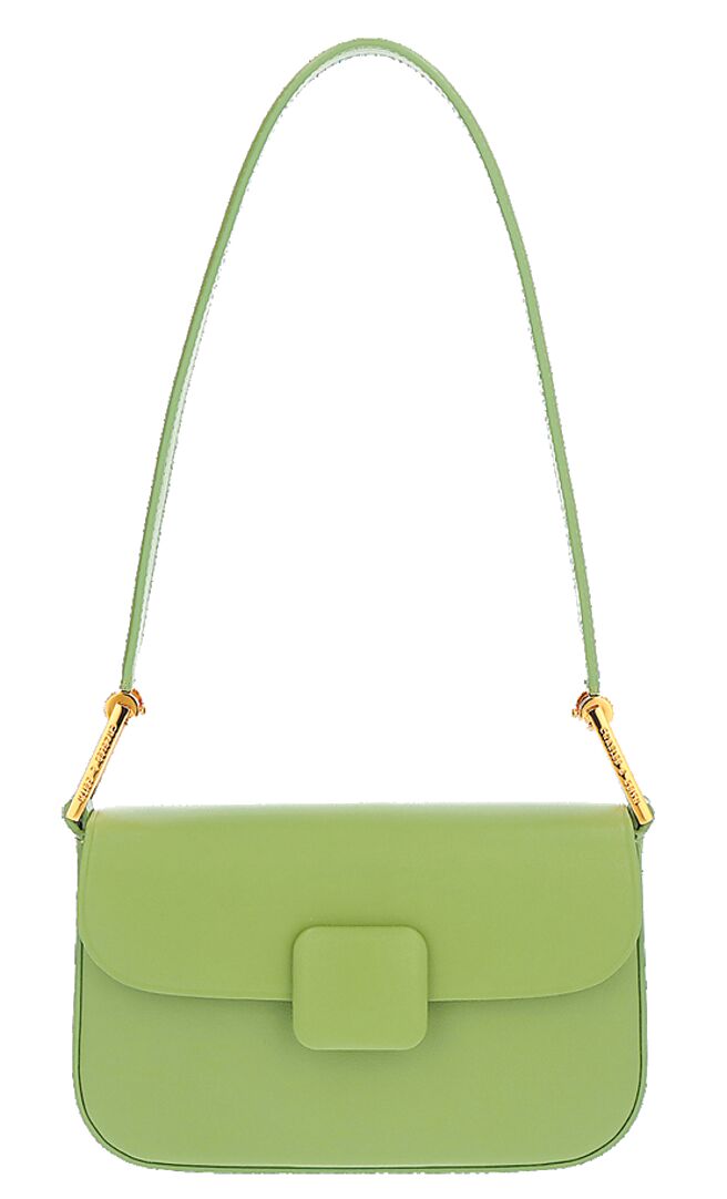 CHARLES & KEITH Koa方釦肩背包（綠色），2590元。（CHARLES & KEITH提供）