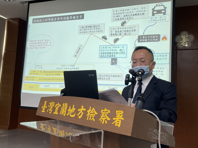 宜兰地检署主任检察官梁光宗今天举行记者会说明。(李忠一摄)