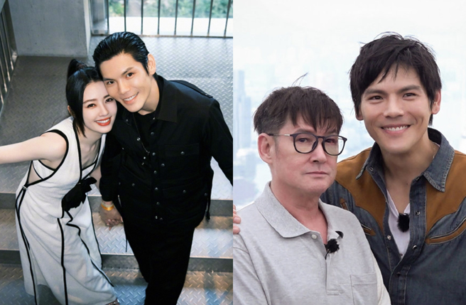 向佐遭传跟其他女生暧昧，郭碧婷的爸（右图左）曾说女婿「乱来」。（图／翻摄自向佐JackyHeung、湖南卫视我家小两口微博）