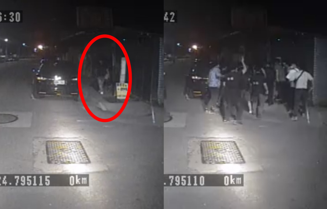 殺警的林嫌23日搭乘客運逃亡至新竹，下車之際被大批埋伏的警方壓制在地。（和欣客運提供／程炳璋台南傳真）