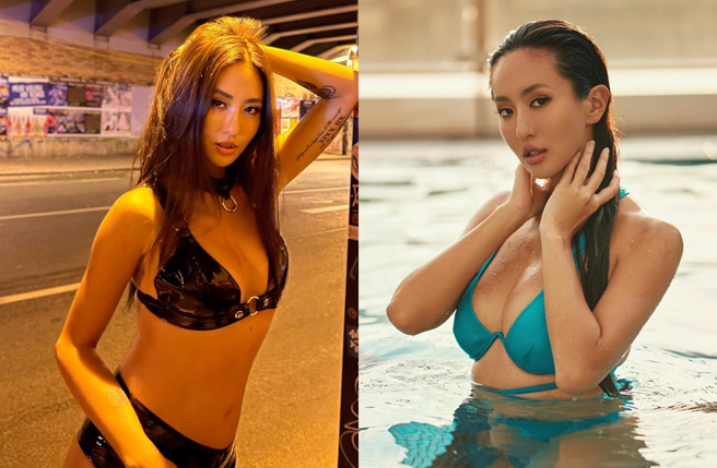 蔷蔷穿衣风格大胆，身材也非常好，能够驾驭许多服装。（图／蔷蔷facebook）