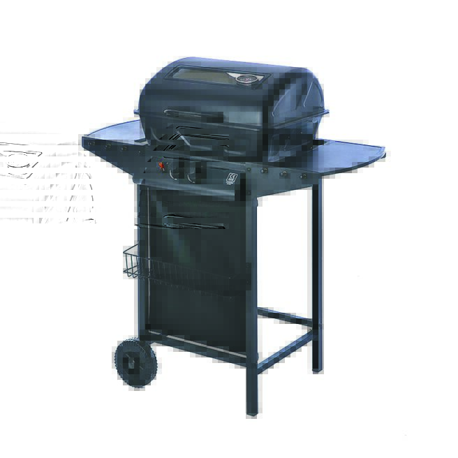 特力屋的加贺二炉头瓦斯烤肉炉烤网区面积大，上柜滑轮设计移动轻便。原价9990元，特价4990元。8月26日至8月29日特价3990元，省6000元。（特力屋提供）