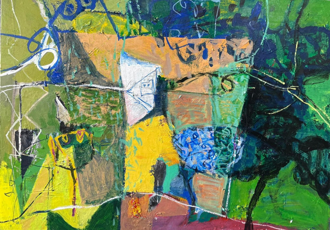 「夏日雨后」是直觉表现多于理性思考的过程，困难的地方不是如何开始而是如何结束，不是歌颂短暂时间的色彩光影如印象派或对于永恒形式的追求。(照片/高雄市文化中心提供)