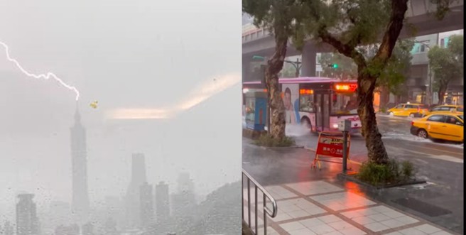 突如其來的大雨，讓許多剛下班的民眾措手不及。（圖／信義區兩三事）