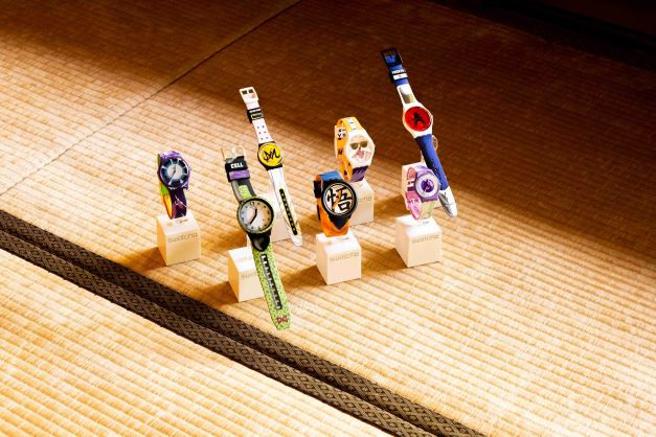 SWATCH X DRAGON BALL Z聯名系列登場，將七龍珠漫畫中的主角人物融入腕表設計中。（SWATCH提供）