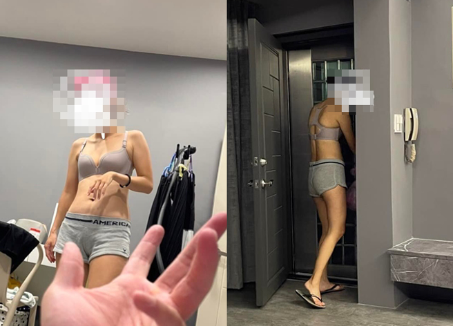 男子抱怨女友只穿「内衣」出门倒垃圾，竟遭女友反呛「运动内衣直男看不懂」。（翻摄自脸书爆废公社）