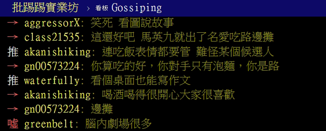 PTT網友留言。（圖／翻攝自PTT論壇）