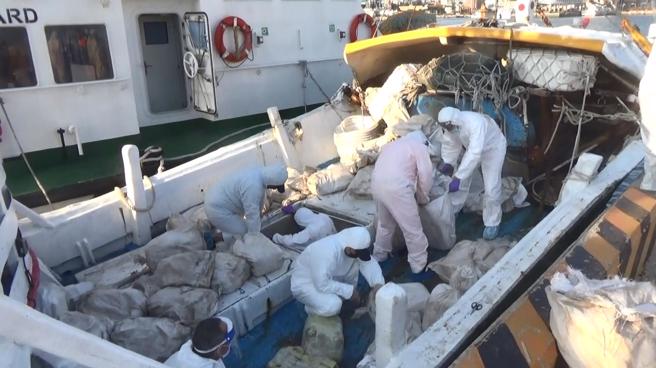 海巡署澎湖破获史上最大K他命毒品走私案。(海巡署提供)
