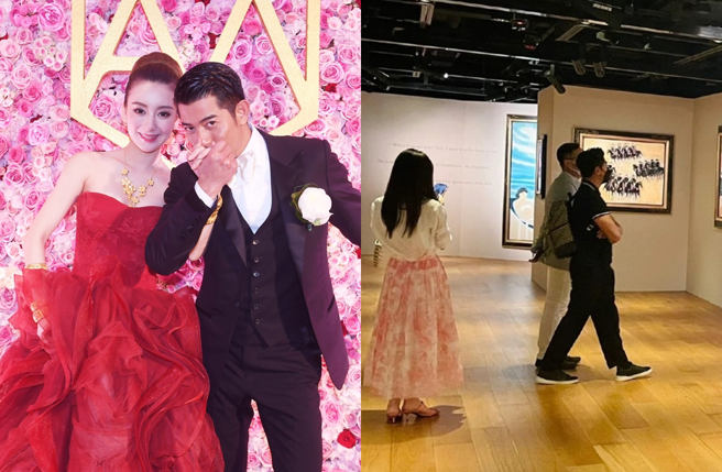 网友直击郭富城和方媛到画廊买画。（图／翻摄自郭富城微博；取自《on.cc东网》）