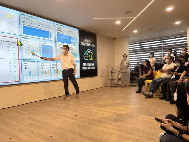 新北市打造首座教育云端智慧科技中心，教育局长张明文亲自简报。（王扬杰摄）