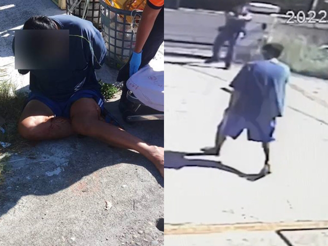 民眾持双刀欲砍值班警员李峻安（41岁），所幸李员正确用枪，连开13枪制止对方，台南市警局长方仰寧也在分局嘉勉李员，因正确使用枪械，立即送上行政奖励小功一支。（翻摄照片）