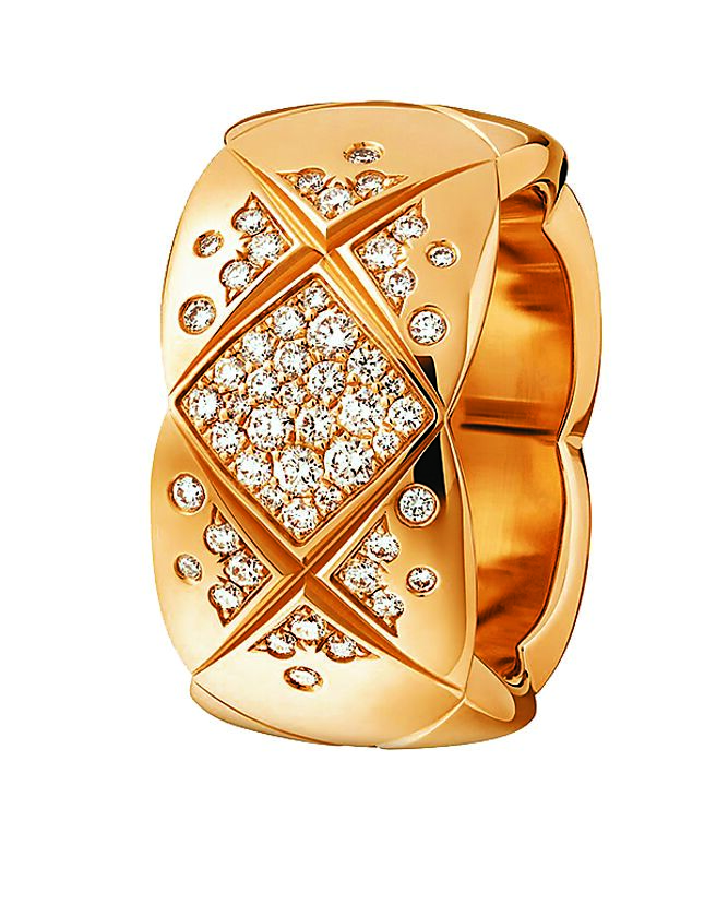 香奈兒COCO CRUSH戒指鑲鑽款，25萬8000元。（CHANEL提供）