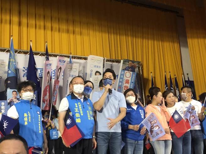 國民黨台北市長參選人蔣萬安今天出席出席內湖後援會成立大會。（楊亞璇攝）