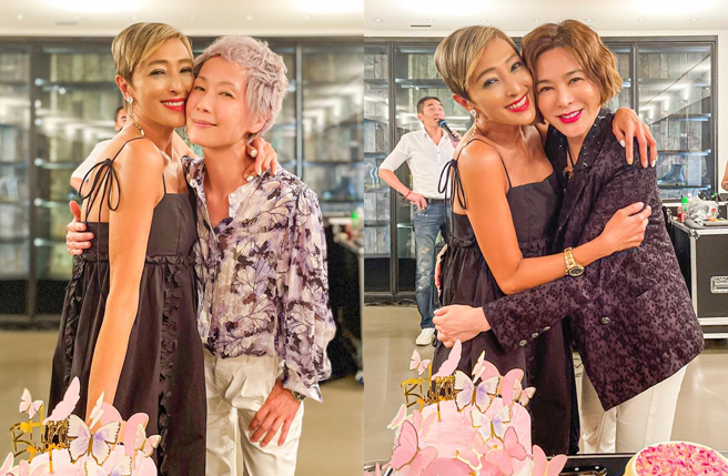 葉童（左圖右）、關之琳（右圖右）參加上山詩鈉的慶生會。（圖／翻攝自annaboop IG）