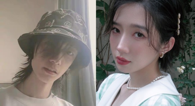 孟美岐（右）在去年被爆介入陈令韬的感情，事后澄清是遭男方欺骗。（图／孟美岐、陈令韬微博）