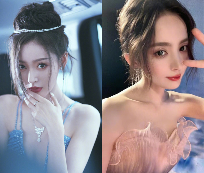 张天爱（左）公开徐开骋是劈腿惯犯后，古力娜扎也出面澄清自己并非小三。（图／微博@张天爱、古力娜扎）