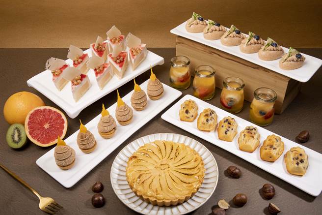 充满秋日浪漫气息的缤纷甜点。（台北凯达大饭店提供）
