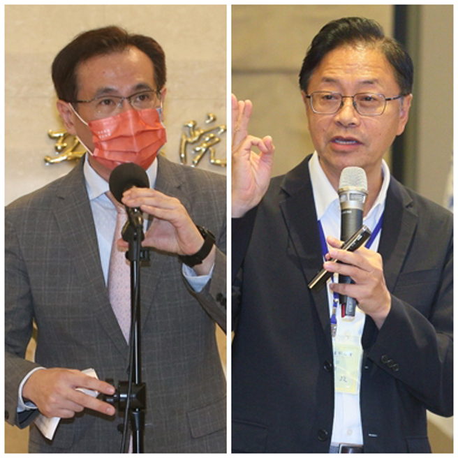 桃园市长参选人，国民党张善政（右）、民进党郑运鹏（左）。（资料照片合成）