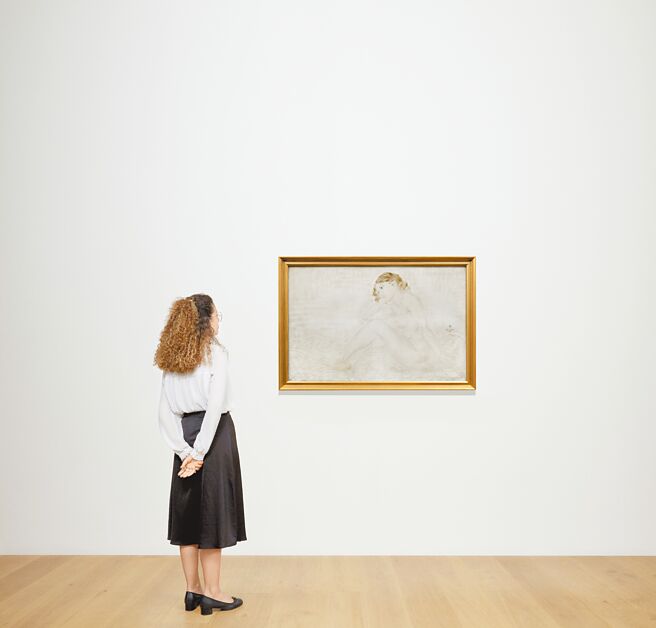 日裔画家藤田嗣治盛年作品《坐着的裸女》在90年后再度公开于世人面前。（邦瀚斯提供）