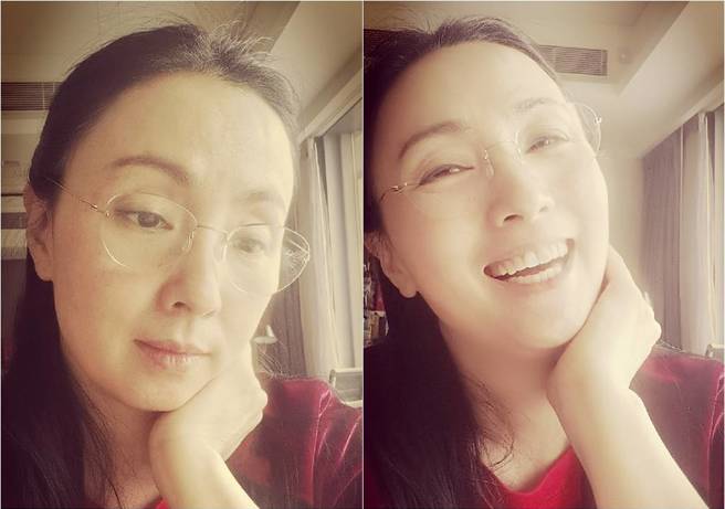 陶虹4月晒素顏自拍。（图／取材自陶虹微博）