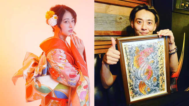 日本40岁男星石垣佑磨宣布与交往不到1年的女主播森真奈美结婚。（图／IG@yumaxishigaki、twitter@run0614）