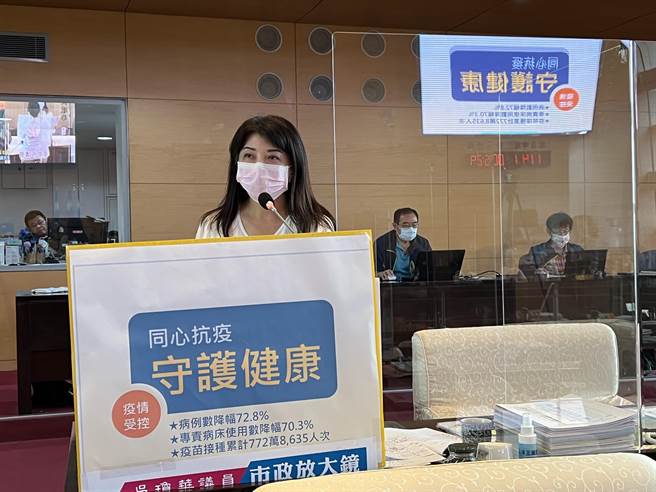 台中市議員吳瓊華指出，近來疫情又有升溫的趨勢，衛生局應超前部署。(林欣儀攝)