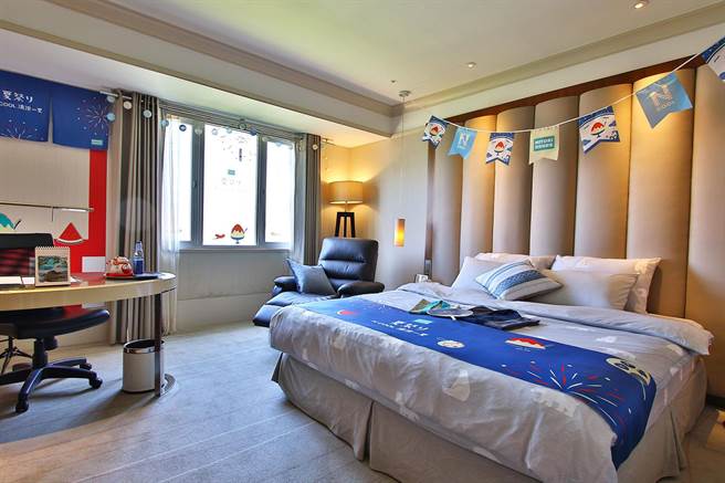 台北老爷＆宜得利家居合作推出夏日和风主题房，入住尊爵客房体验「日本夏日祭典」。（老爷提供）