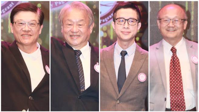 立法委员罗明才(左起)、正修科技大学校长龚瑞璋、法乔维美医美诊所总院长邱浚彦、崇右影艺科技大学校长萧源都。(中华全球城市选拔协会提供)