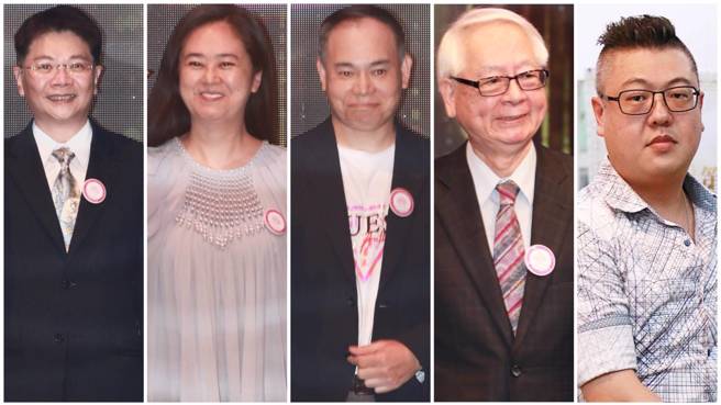 明道大学副校长何权璋(左起)、及人高中校长赖惠文 、台湾水墨画会理事长陈正治、朝日国际文化事业公司董事长周在台 、天蓬曜界董事长黄宥纶。(中华全球城市选拔协会提供)