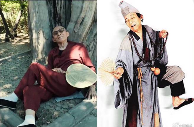 「济公」游本昌88岁近况曝光。（图／取材自游本昌抖音、新浪娱乐微博）