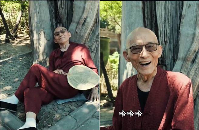 游本昌虽然脸颊凹陷、身形消瘦，不过他整体精神看起来相当不错。（图／取材自游本昌抖音）