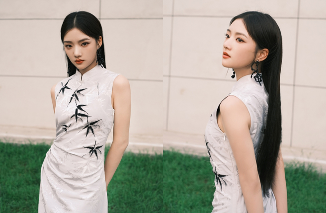 任敏晒旗袍装。（图／翻摄自任敏工作室微博）