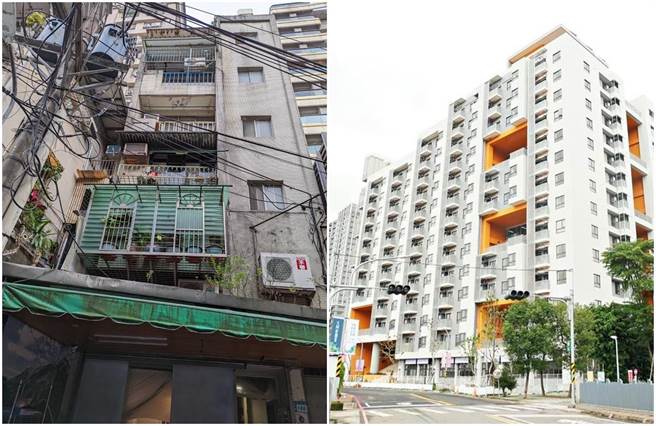 新北將居於中和老宅（左）的長者，規畫搬遷至土城員和社宅（右）。（新北市城鄉局、住都中心提供／李奇叡新北傳真）