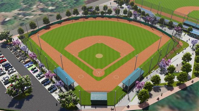 屏县府斥资逾13亿在潮州镇新建立体停车场、全台首座国际级溜冰场、潮州棒球场（图）、联合办公大楼等，为地方带来新风貌。（屏县府提供／谢佳潾屏东传真）