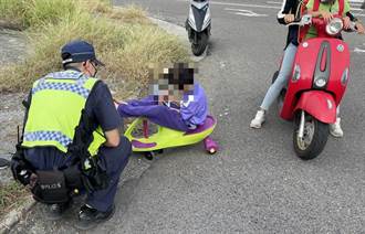 8歲童妞妞車騎快車道旁 安寧警送返家中藉機婦幼宣導