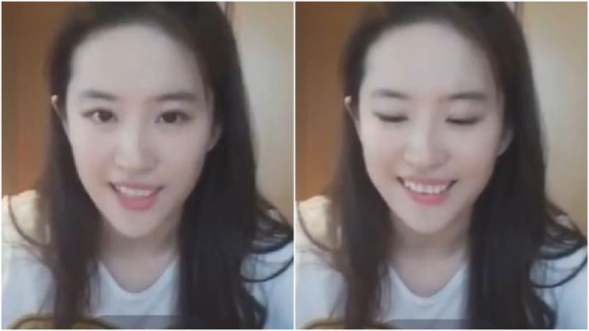 刘亦菲没有使用美顏特效的模样。(图/刘亦菲 抖音)
