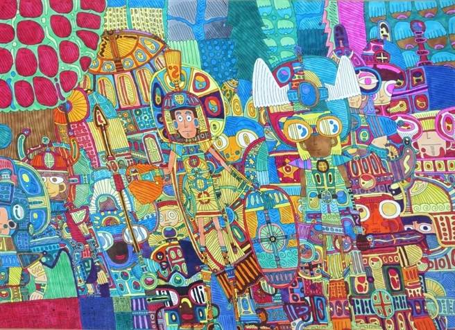 「天使日记」是由黄宥凯所创作，宥凯是一位天生画家，绘画是他所爱所乐。（高市教育局提供／杨舒婷高雄传真）