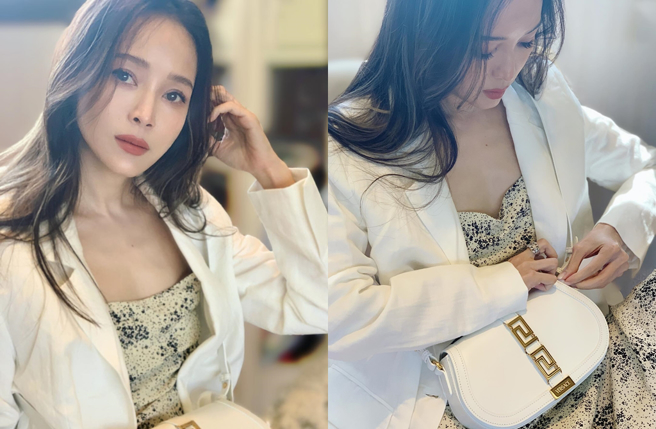 侯佩岑胸前秀出一片肉色（图／翻摄自侯佩岑 Patty Hou脸书）