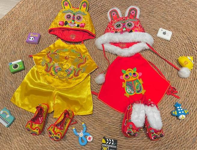 【和逸饭店‧台南西门馆】宝贝抓周派对依循古礼戴虎帽及穿虎衣，象徵虎爷保佑小宝贝平安长大。（和逸饭店‧台南西门馆提供）