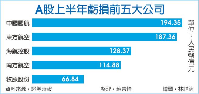 A股上半年亏损前五大公司