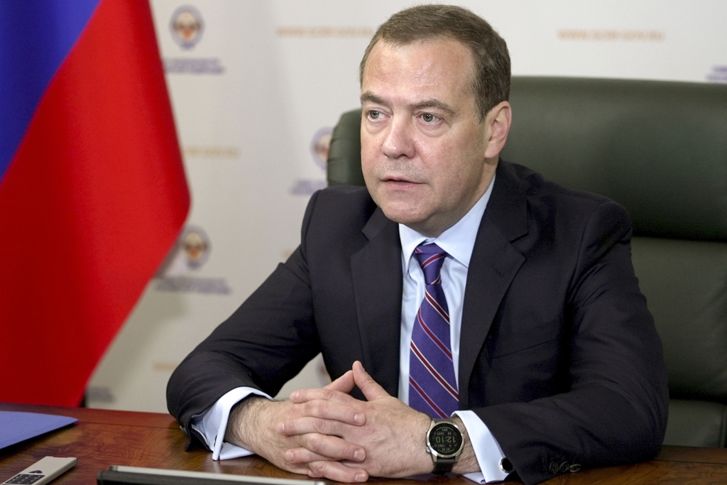 俄羅斯前總統麥維德夫（Dmitry Medvedev）。 (圖/美聯社)  