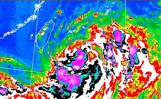轩岚诺颱风逼近台湾。（撷取自气象局）